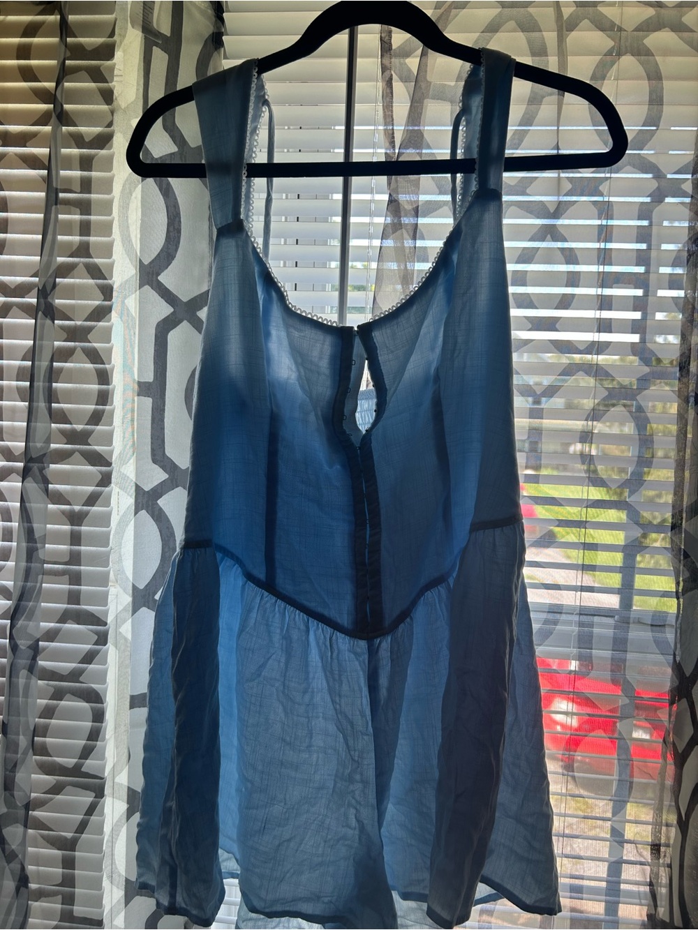 Sheer Blue Womens Romper